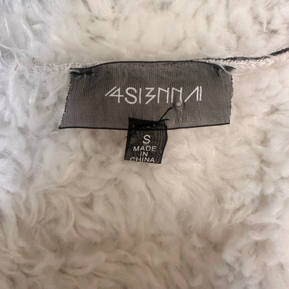 4SIZIMA Faux Suede Embroidered Sherpa Lined Vest Tan Urban Outfitters Size S - Picture 3 of 6